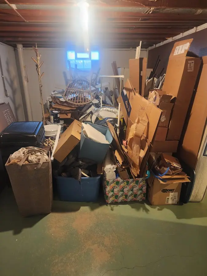 Roll-off dumpster container at job site for 8 Yard Dumpster Rental in Bagley